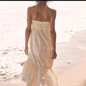 NWT Free People Leanna Cream Strapless Floral Dress